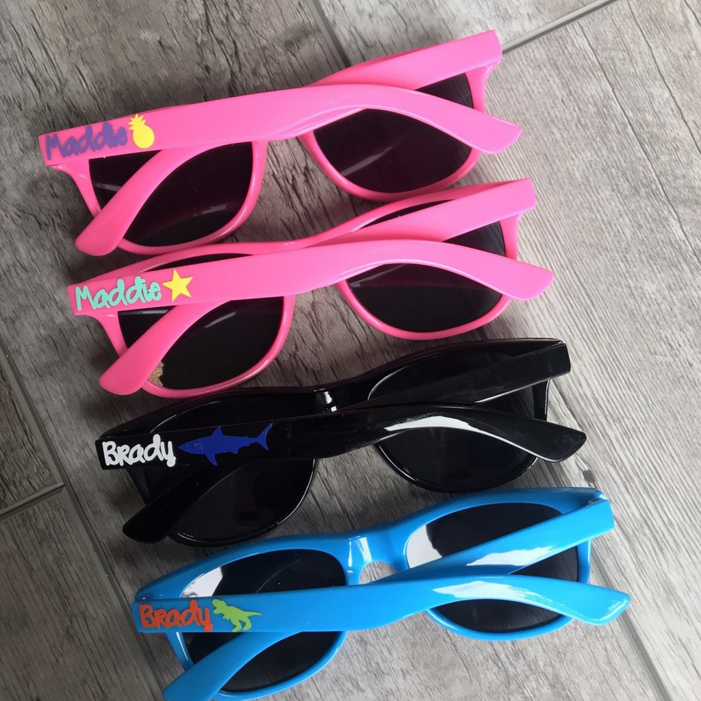 personalized colorful kids youth sunglasses summer wear vacation