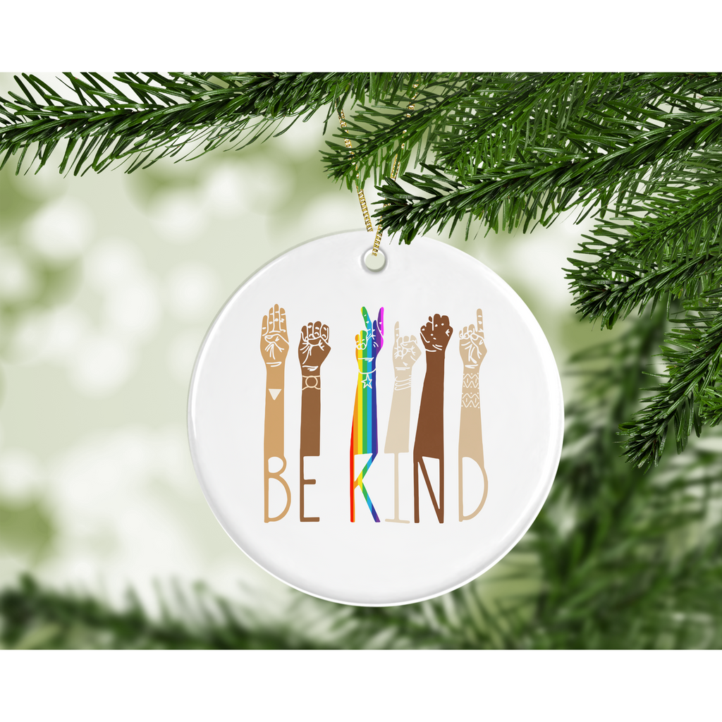 be kind Christmas ornament lgbt rights blm