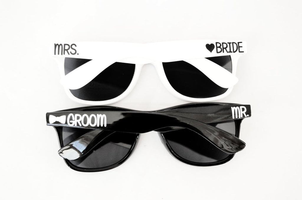 Customizable bride groom sunglasses
