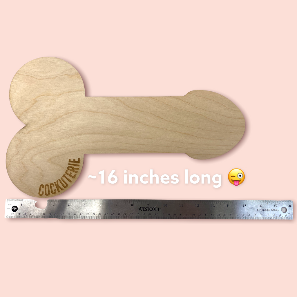wooden charcuterie board cock shaped gag gift funny cheese board