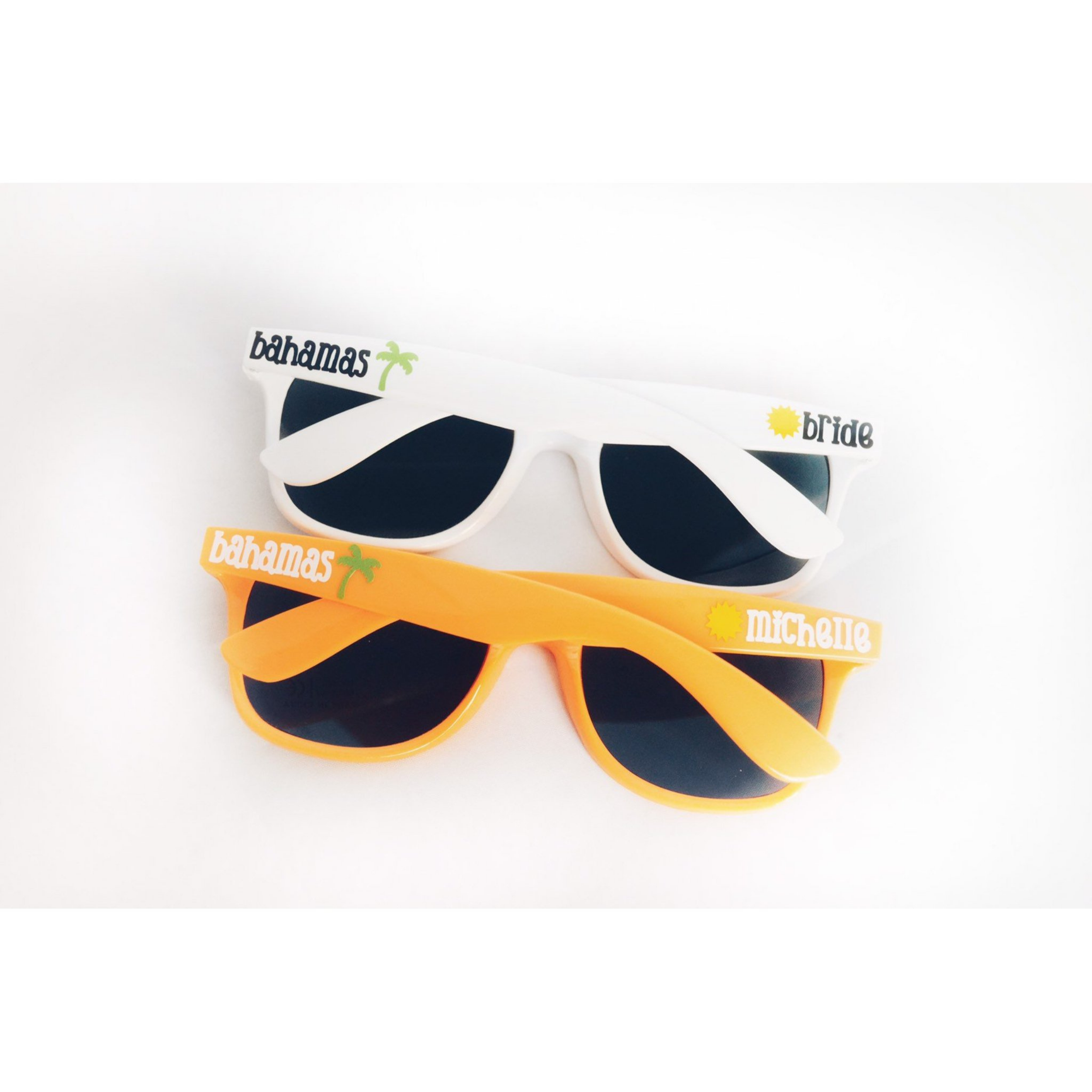 White personalized sunglasses hotsell