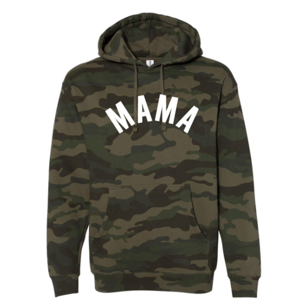 mama printed camo hoodie