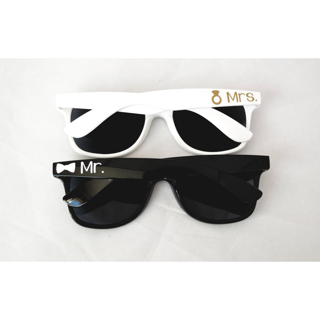 black and white mr and mrs sunglasses set