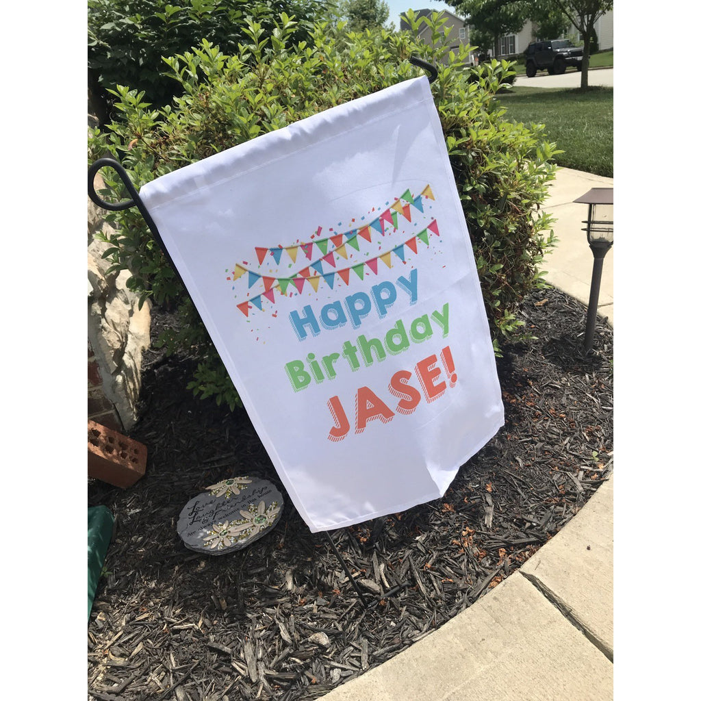 custom printed happy birthday garden flag