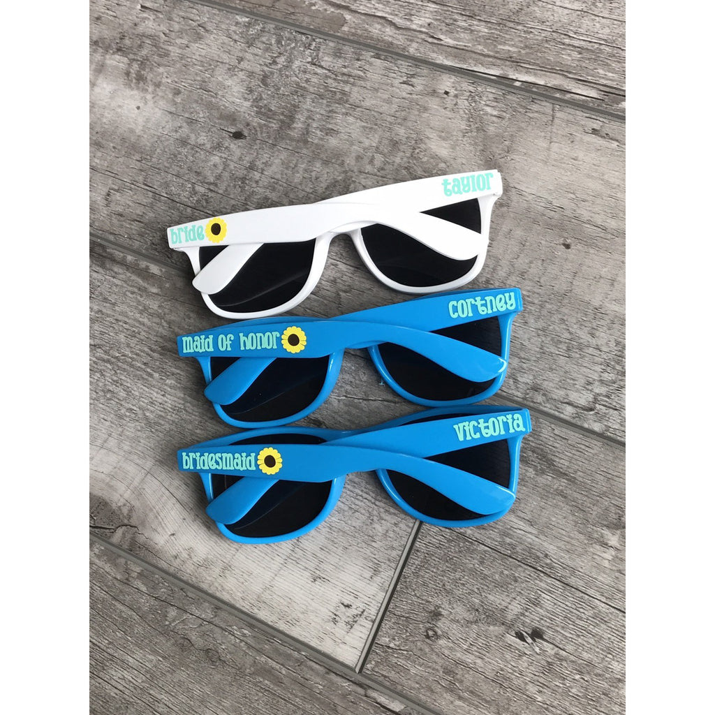 personalized wayfarer sunglasses for bachelorette parties