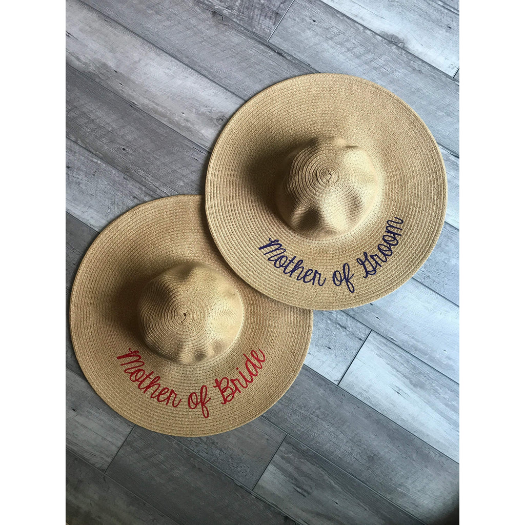 Mother of the Groom and Mother of the Bride Personalized Floppy Sun Hats