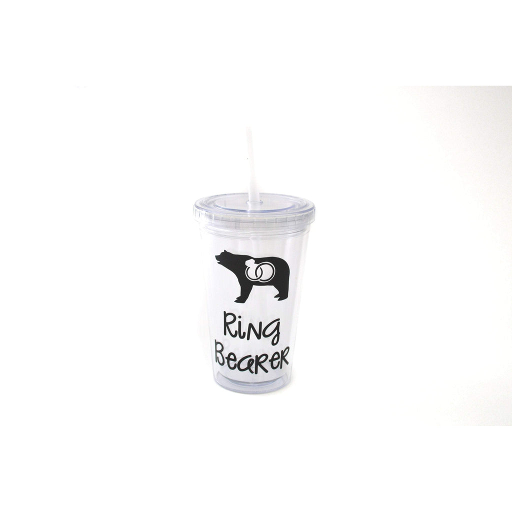 ring bearer acrylic tumbler with straw and lid