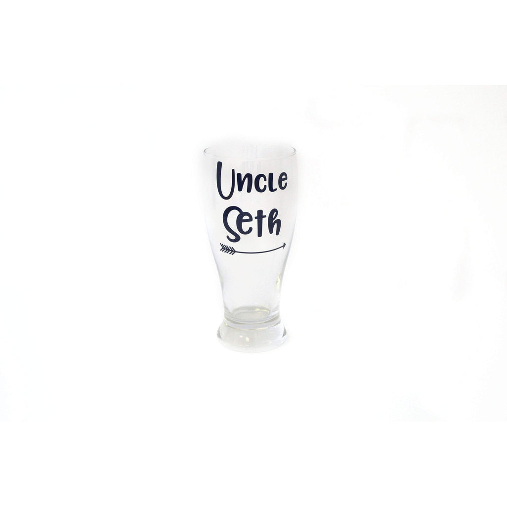 personalized uncle pilsner beer glass