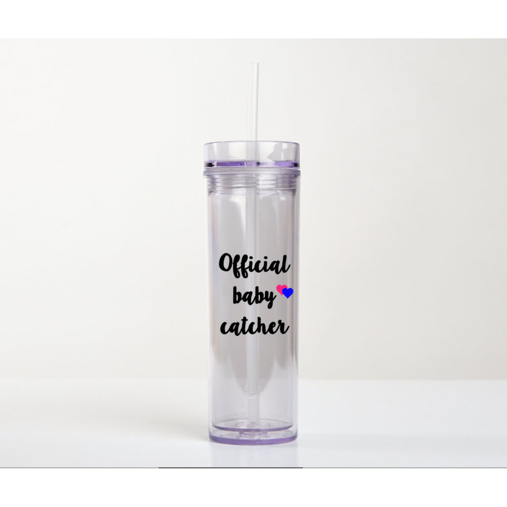 official baby catcher tumbler with hearts